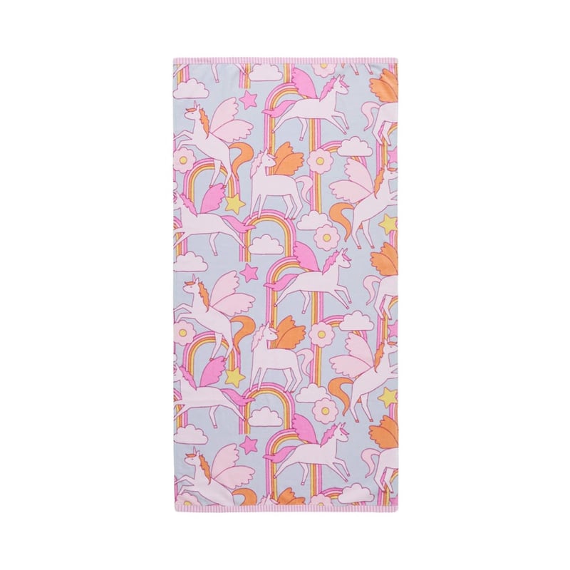 Unicorns & Rainbows Printed Beach Towel