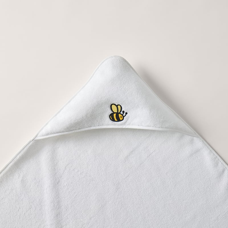 Australian Cotton White Bee Hooded Towel