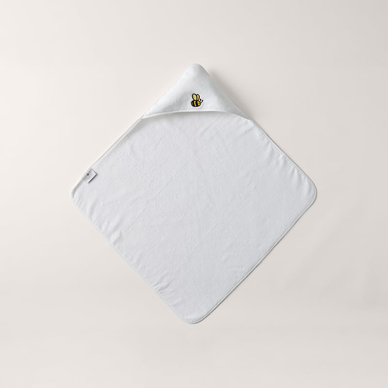 Australian Cotton White Bee Hooded Towel