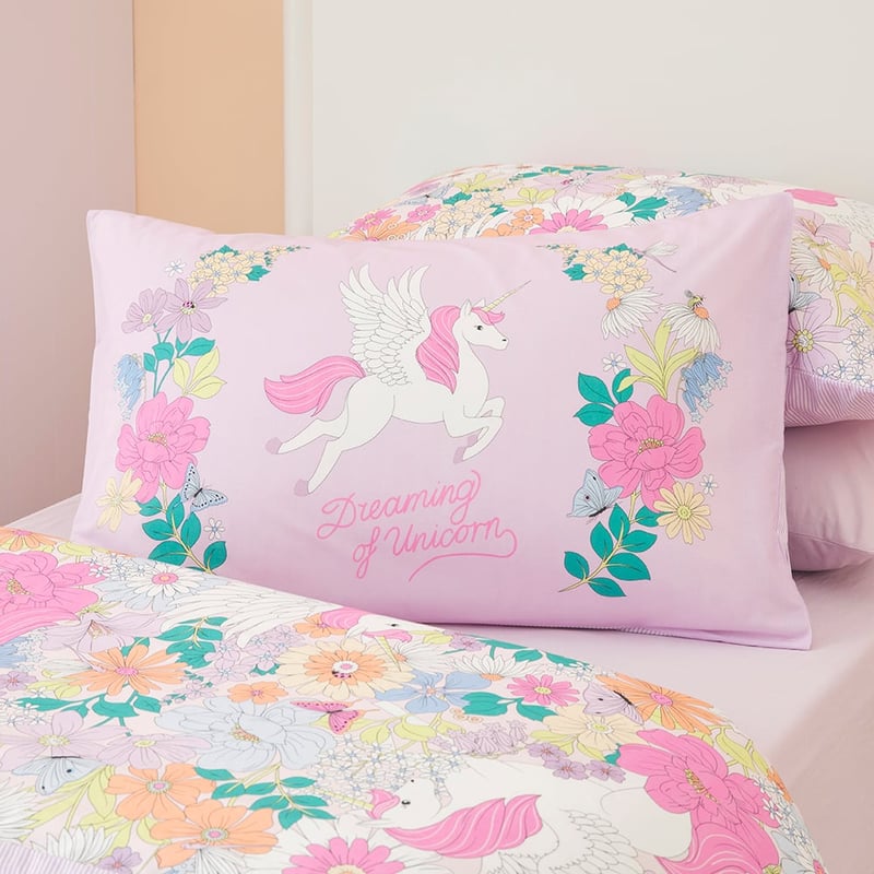 Dreaming Of Unicorn Kids Text Pillowcase