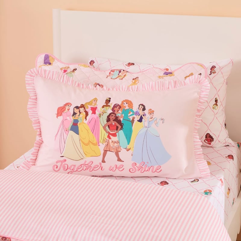 Disney Princess Together We Shine Text Pillowcase