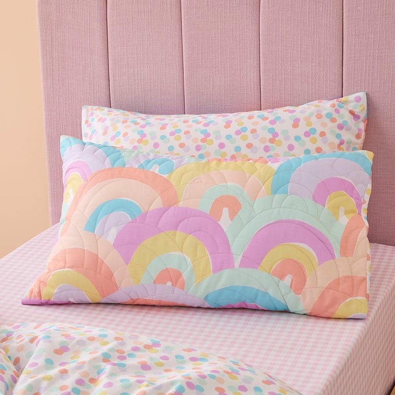 Rainbow Burst Pastel Quilted Quilt Cover Set