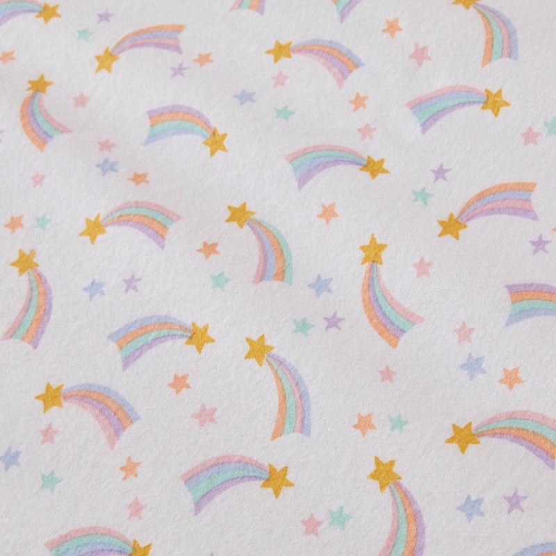Moonlight Unicorn White Flannelette Cot Quilt Cover Set
