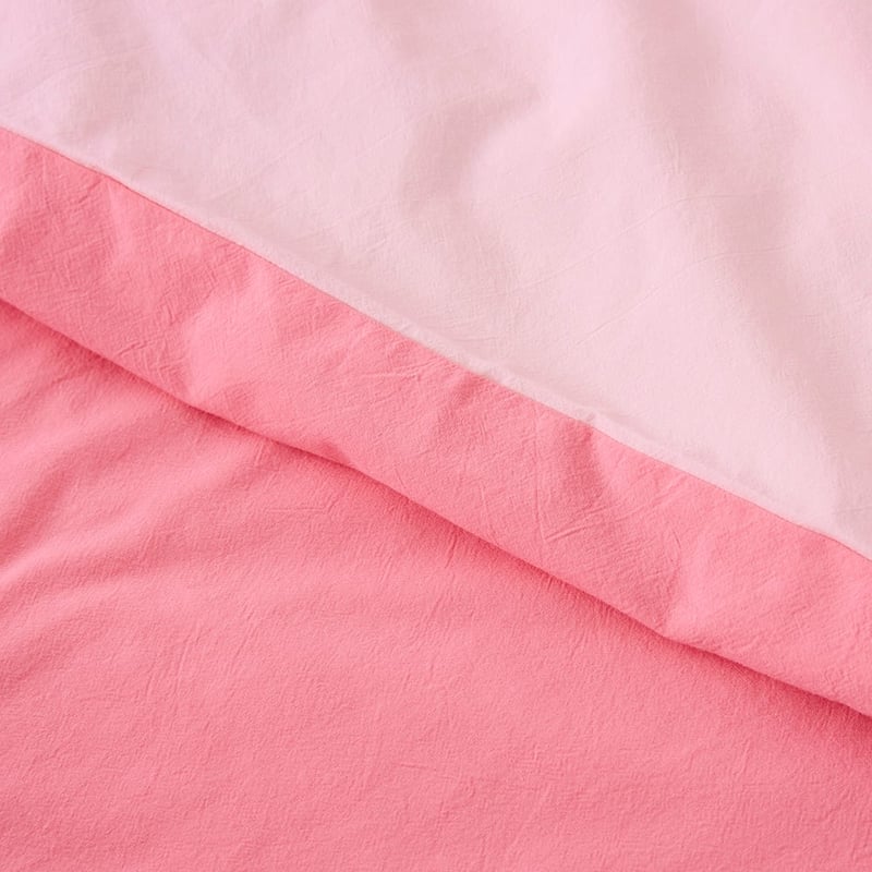 Stonewashed Pink Coral Quilt Cover Set