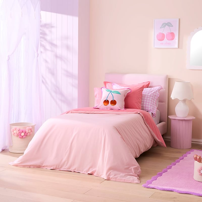 Stonewashed Pink Coral Quilt Cover Set