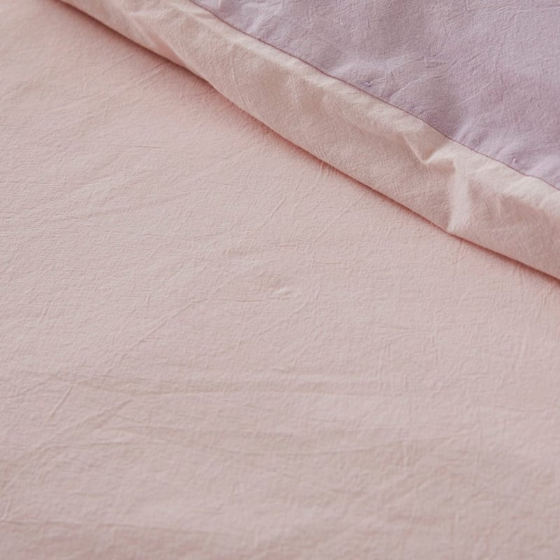 Stonewashed Cotton Pink Lavender Quilt Cover Set