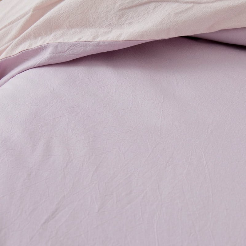 Stonewashed Cotton Pink Lavender Quilt Cover Set