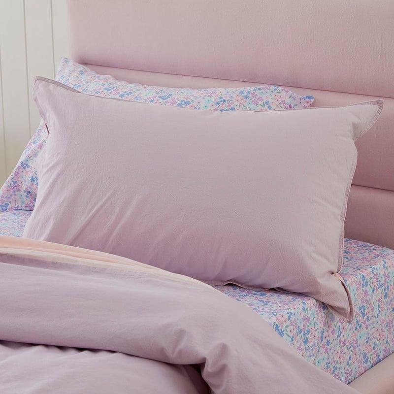 Stonewashed Cotton Pink Lavender Quilt Cover Set