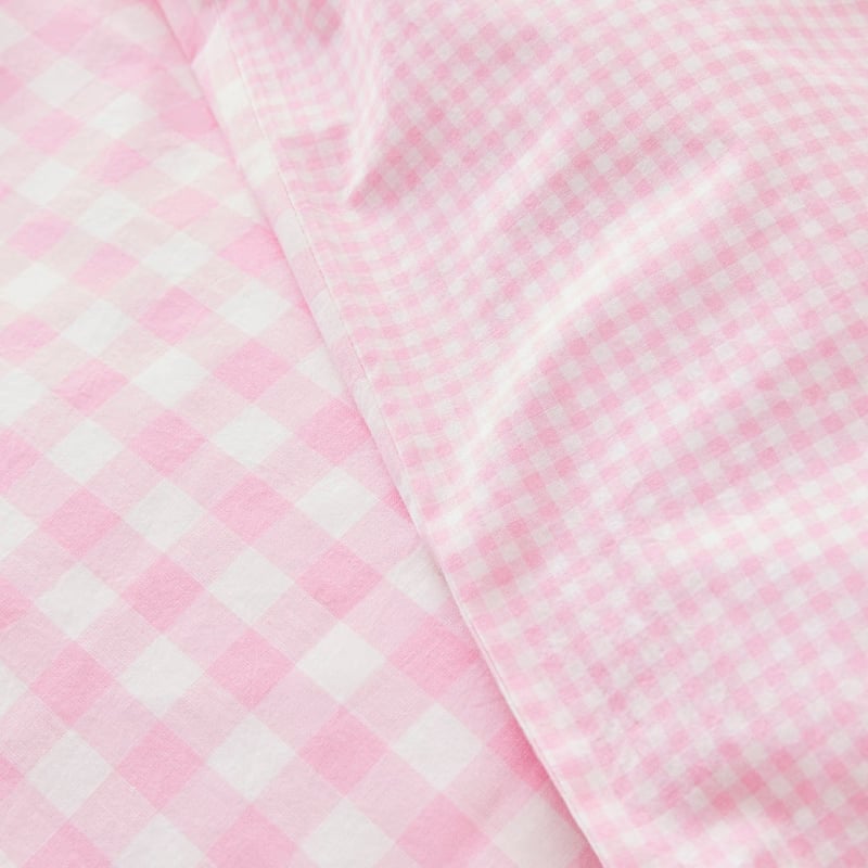 Sawyer Yarn Dyed Gingham Pink Quilt Cover Set