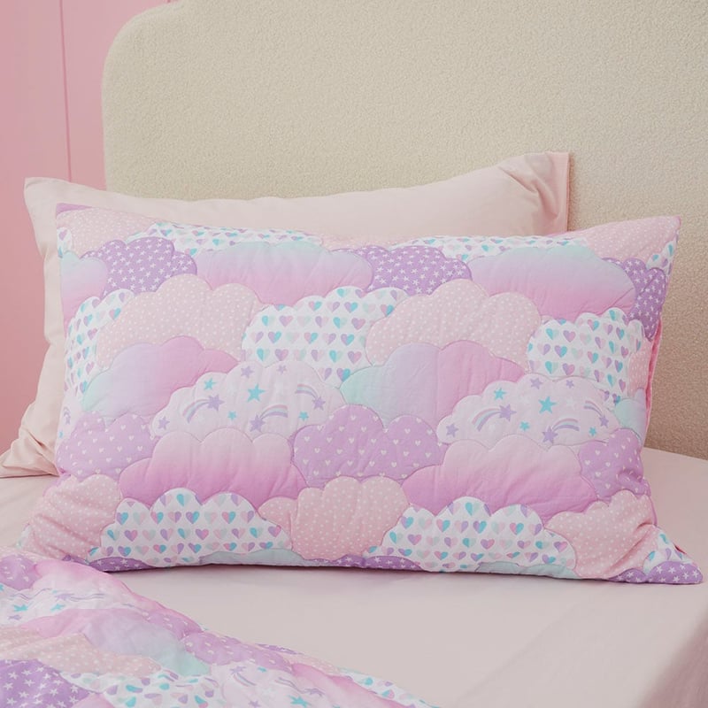 Sleep In The Clouds Lilac Quilted Quilt Cover Set