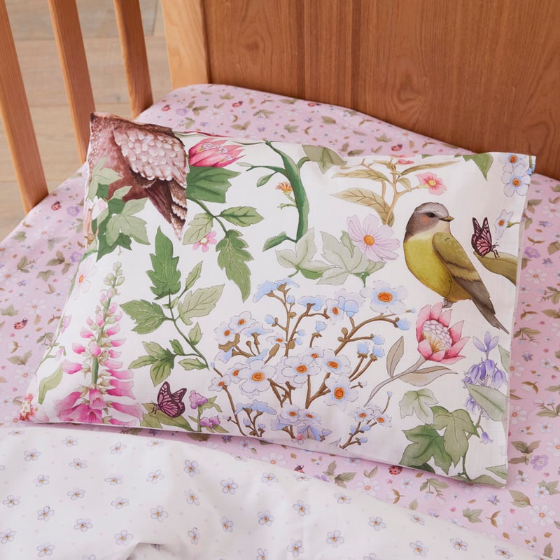 Fleur Harris Woodlands Springtime White Cot Quilt Cover Set