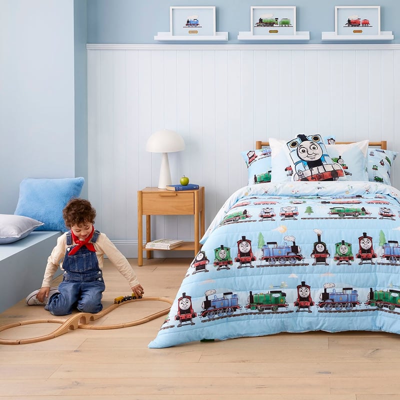 Mattel Thomas The Tank Engine Blue Quilted Quilt Cover Set