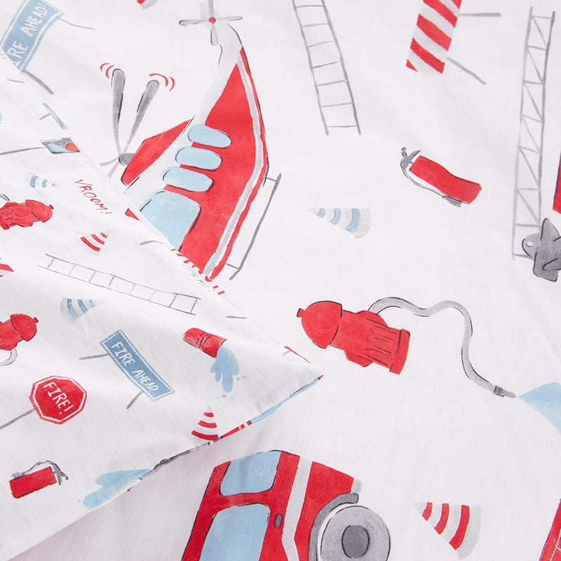 Transport Rescue Crew Grey Marle Quilt Cover Set