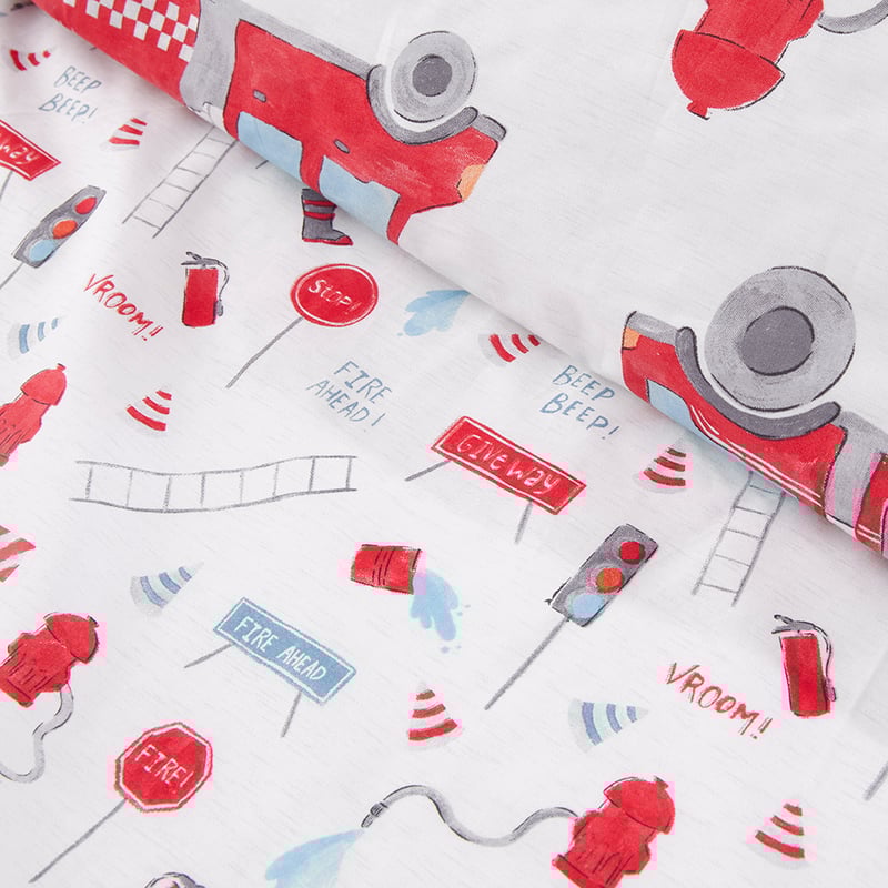 Transport Rescue Crew Grey Marle Quilt Cover Set