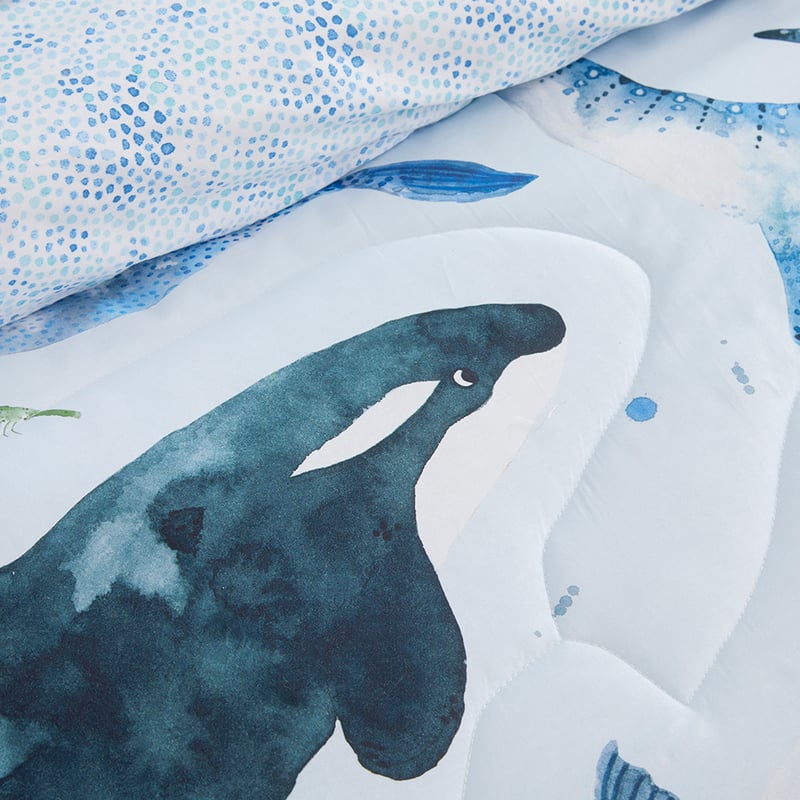 Make A Splash Light Grey Quilted Quilt Cover Set