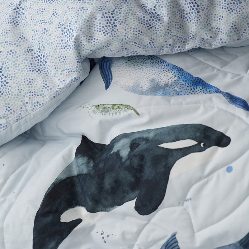 Make A Splash Light Grey Quilted Quilt Cover Set