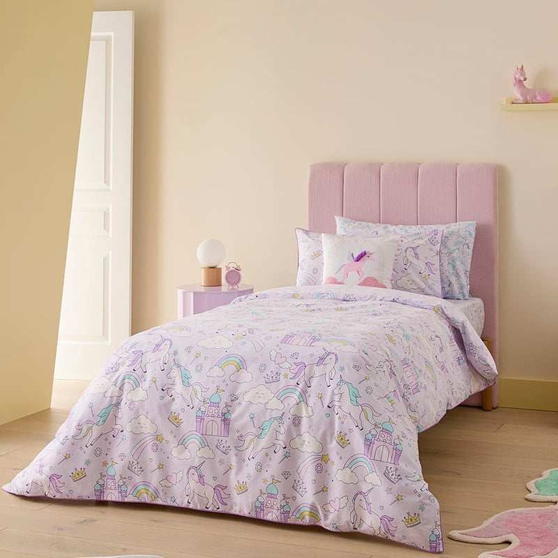 Fantasy Unicorn Lilac Quilt Cover Set