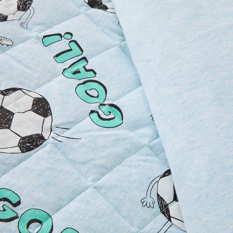 Shoot For Your Goals Green Jersey Marle Quilted Quilt Cover Set
