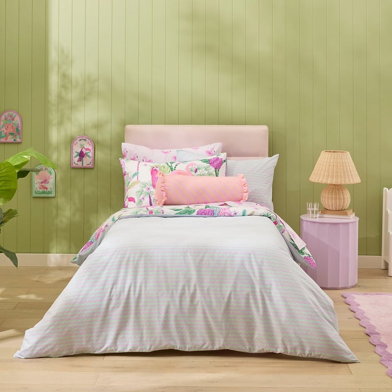 Tropical Jungle White Quilt Cover Set