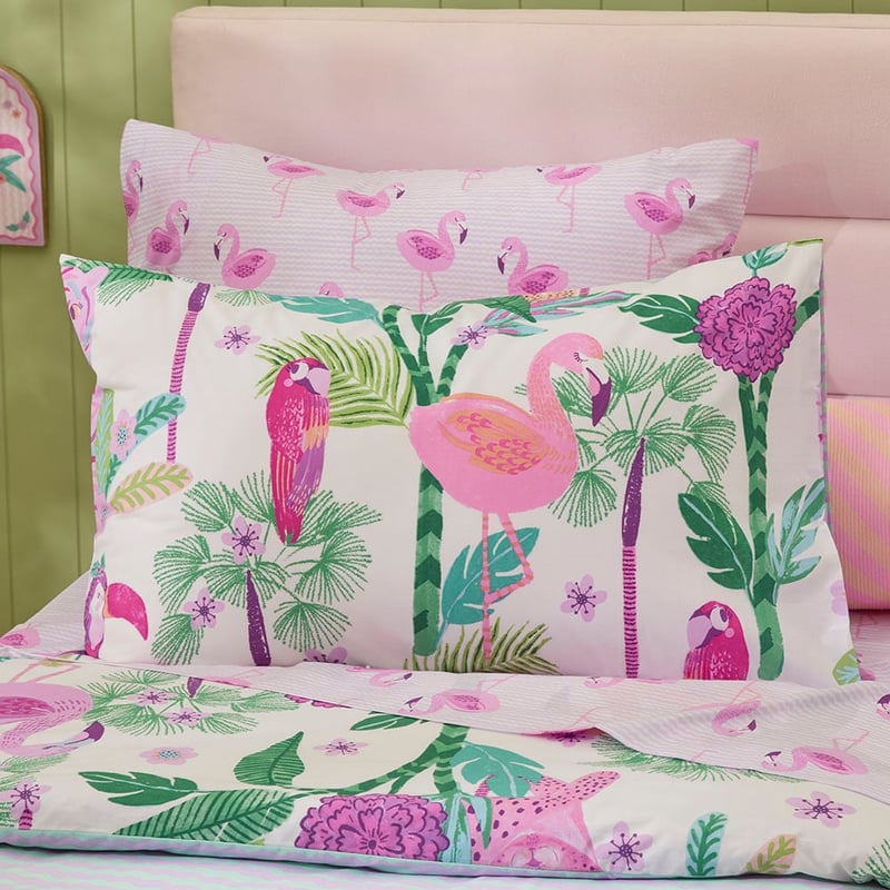 Tropical Jungle White Quilt Cover Set