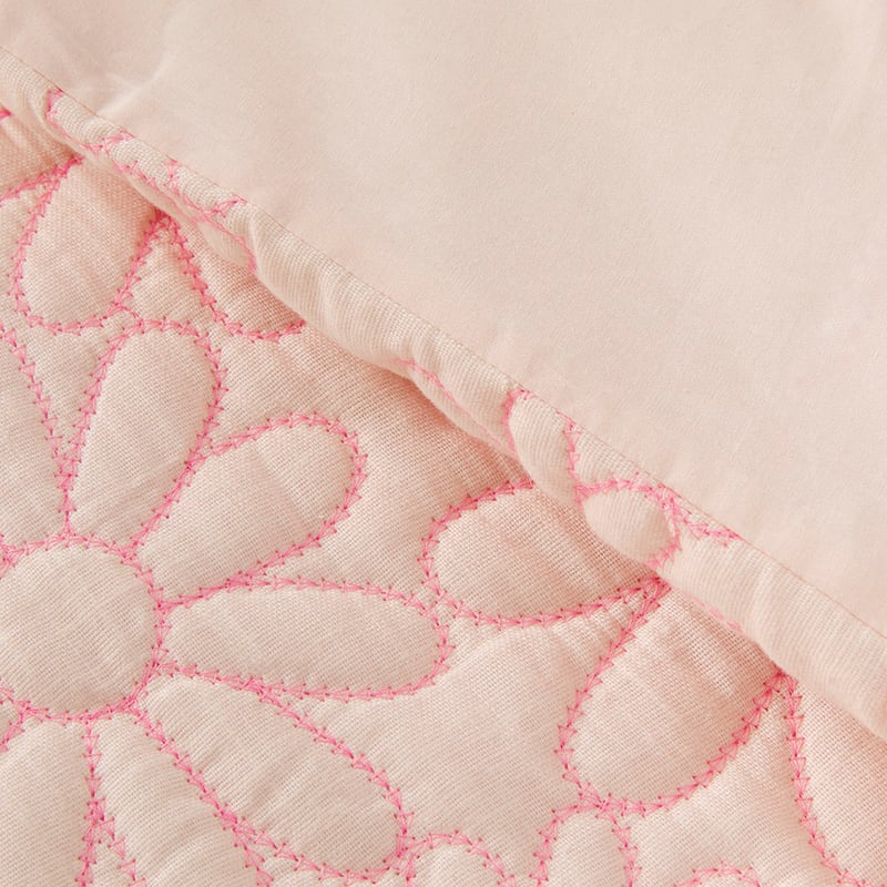 Daisy Soft Blush Quilted Cot Quilt Cover Set