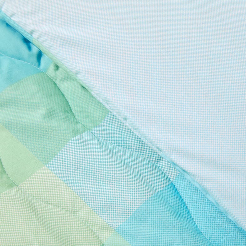 Samuel Check Blue Quilted Quilt Cover Set