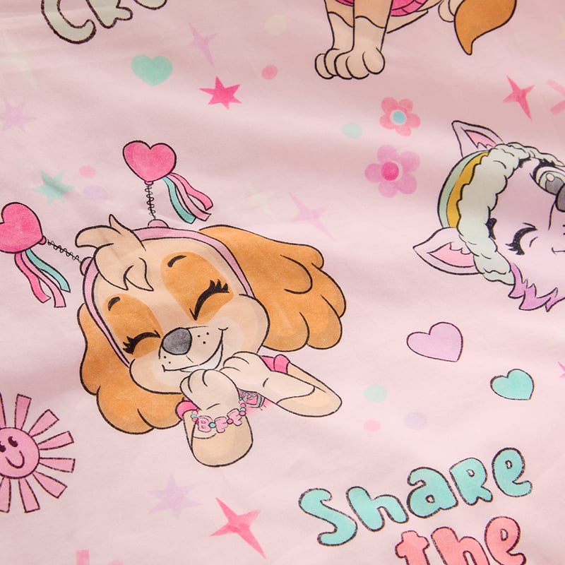 Paramount Paw Patrol Besties Light Pink Quilt Cover Set
