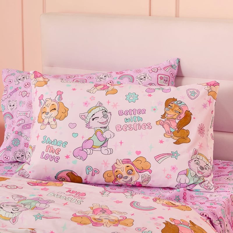 Paramount Paw Patrol Besties Light Pink Quilt Cover Set