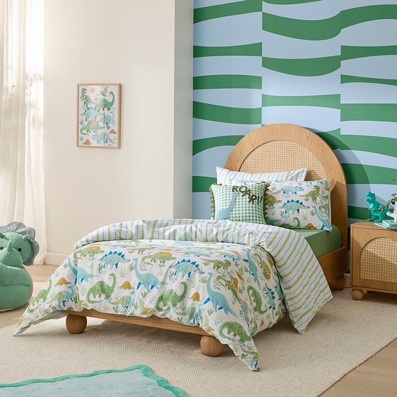 Dinosaur Habitat White Quilt Cover Set