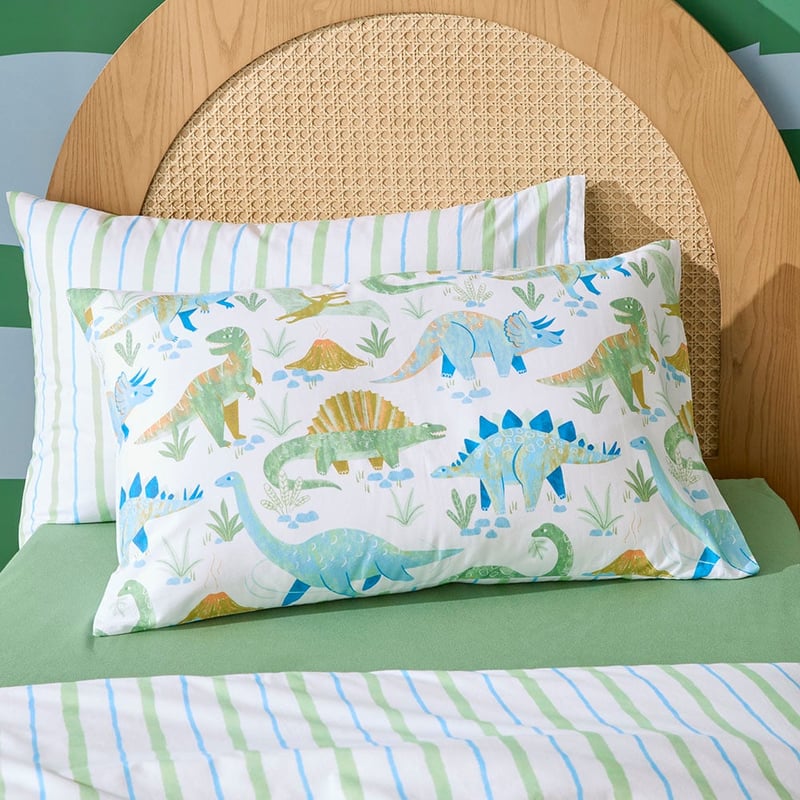 Dinosaur Habitat White Quilt Cover Set