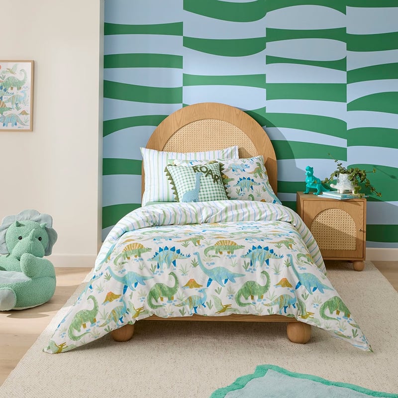 Dinosaur Habitat White Quilt Cover Set