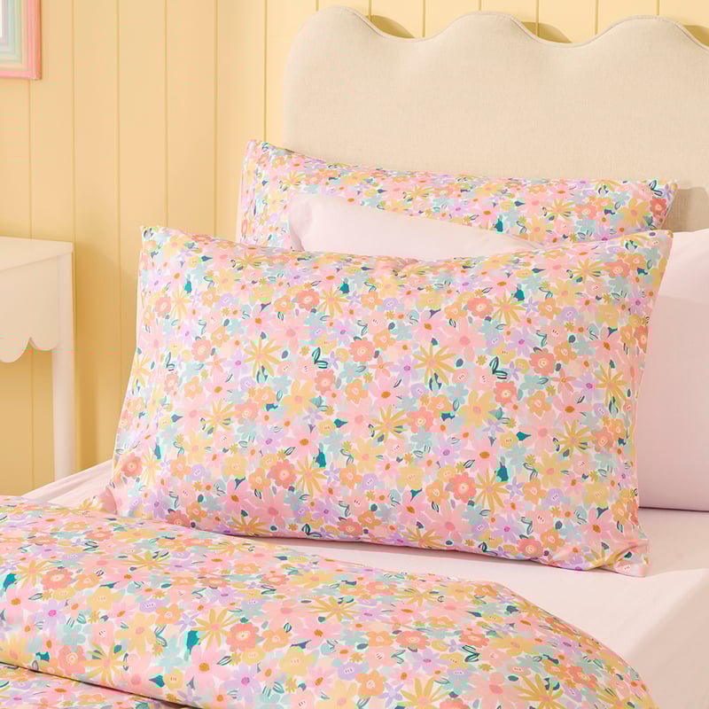 Adairs Kids - Floral Multi Ric Rac Quilt Cover Set | Adairs