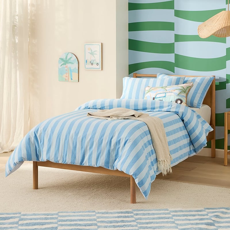 Stonewashed Blues Stripe Quilt Cover Set