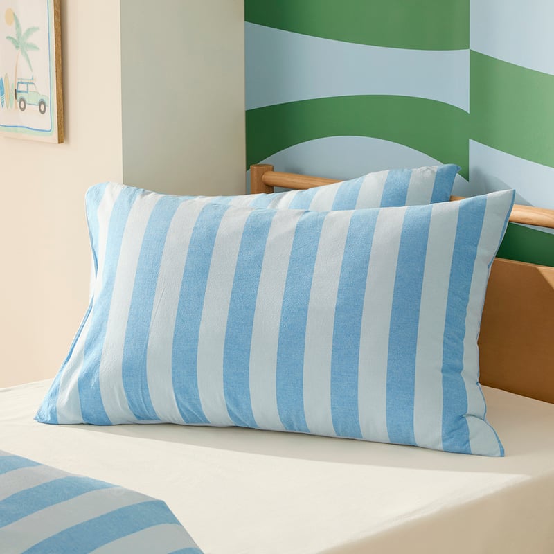 Stonewashed Blues Stripe Quilt Cover Set