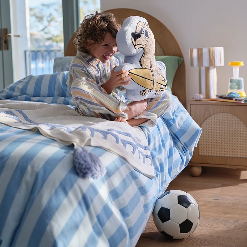 Stonewashed Blues Stripe Quilt Cover Set