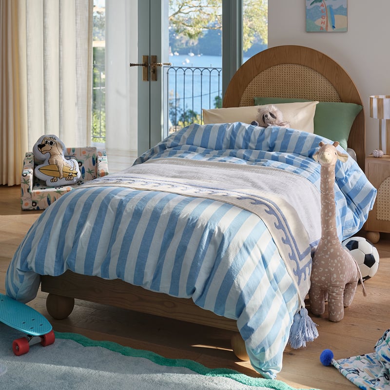 Stonewashed Blues Stripe Quilt Cover Set