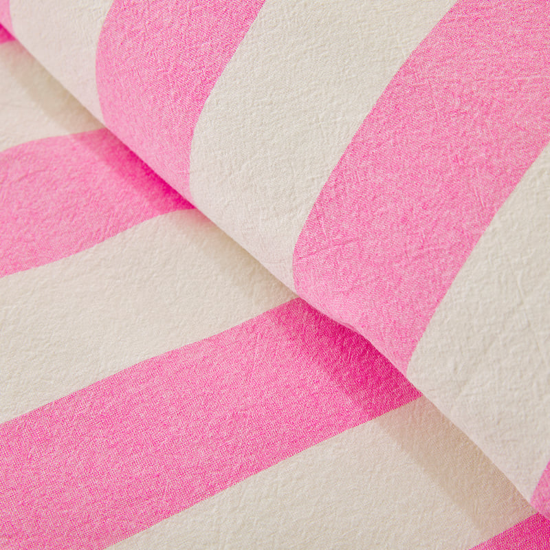 Stonewashed Pink & Cream Stripe Quilt Cover Set