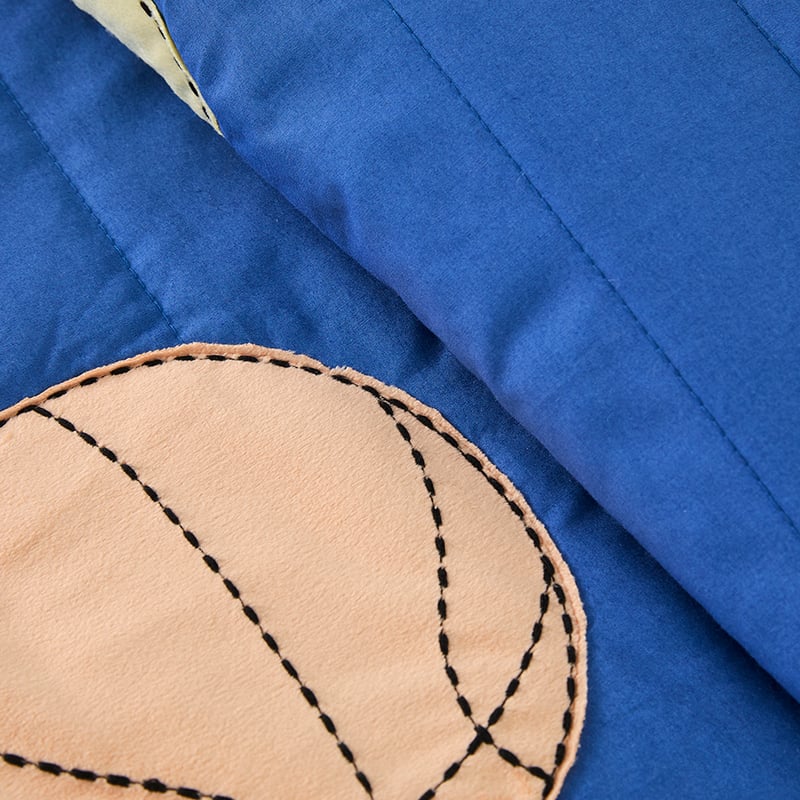 Sports Balls Navy Quilted Quilt Cover Set