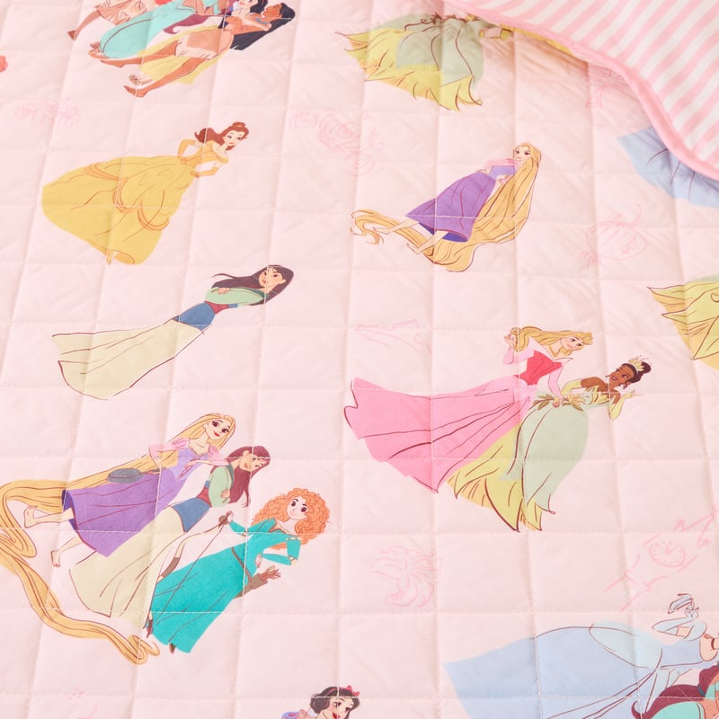 Disney Princess Pink Quilted Quilt Cover Set