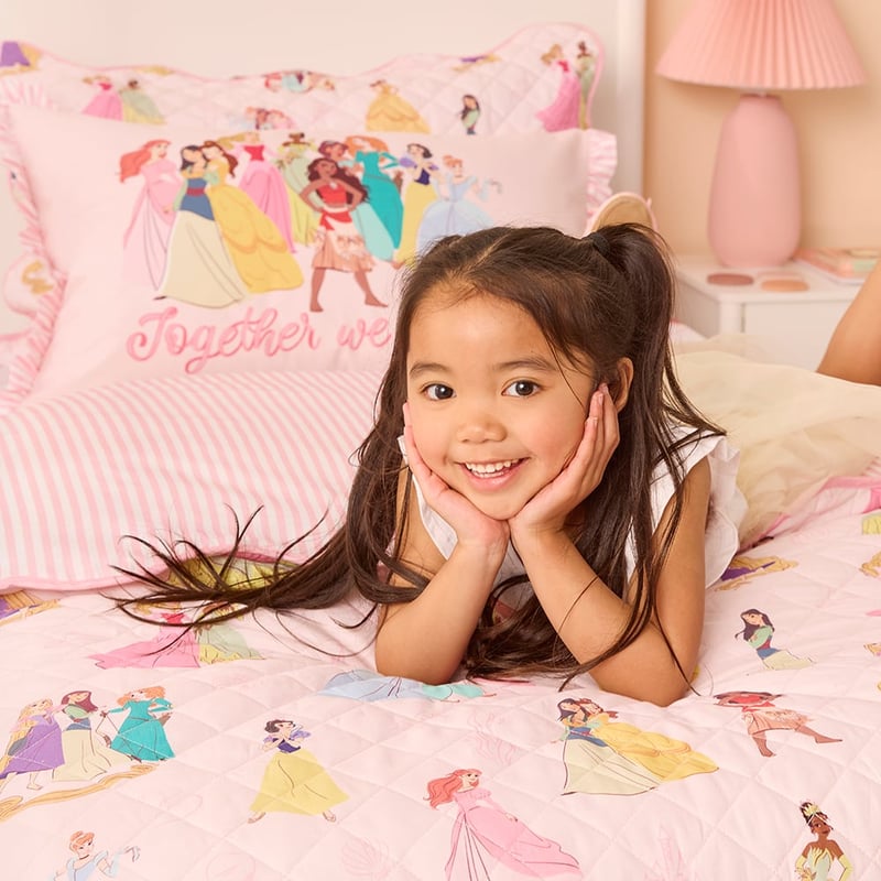 Disney Princess Pink Quilted Quilt Cover Set