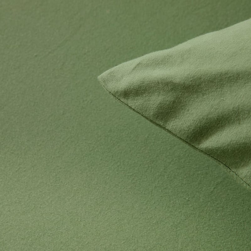 Cotton Jersey Pine Green Fitted Sheet Set
