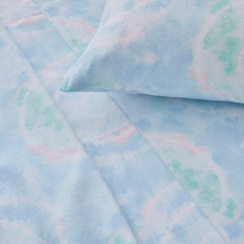 Remy Ocean Tie Dye Flannelette Sheet Set