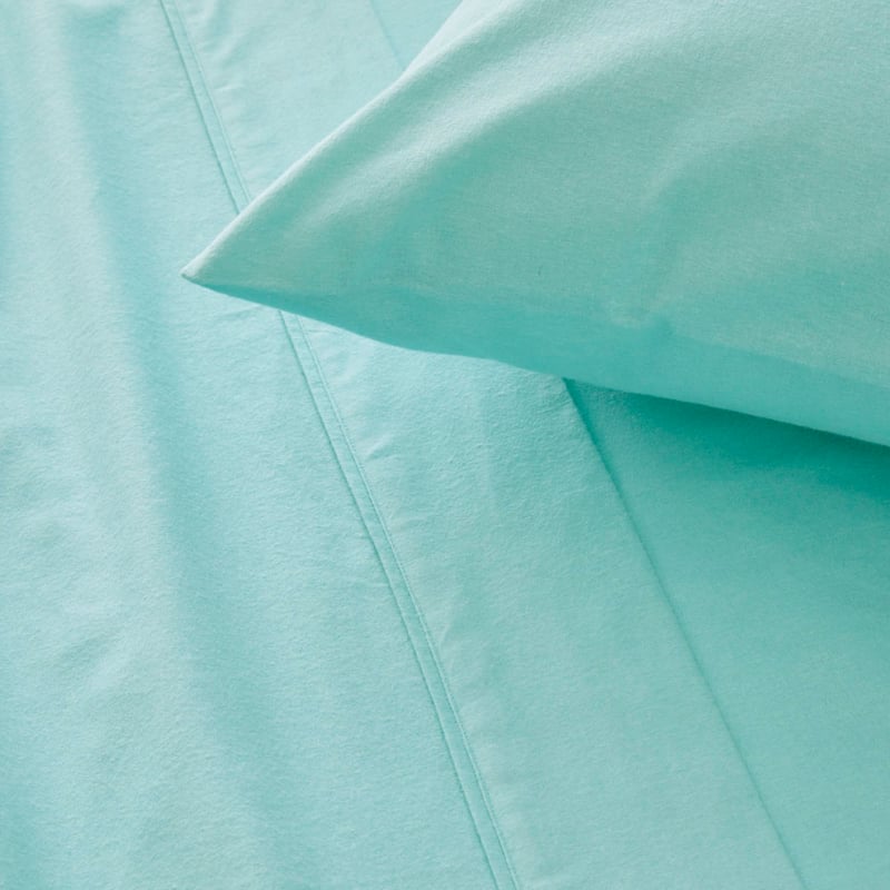 Plain Dye Mint Flannelette Sheet Set