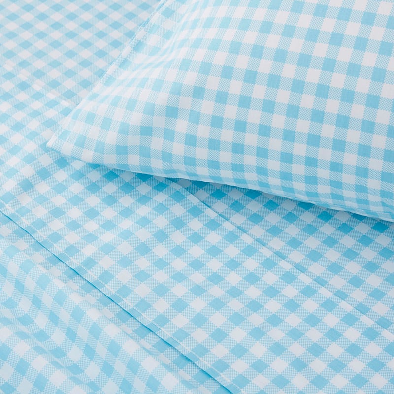 Rylee Sky Gingham Sheet Set