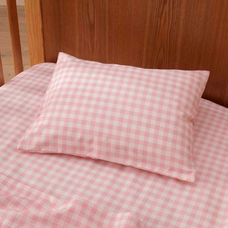 Rylee Ballet Pink Gingham Cot Sheet Set