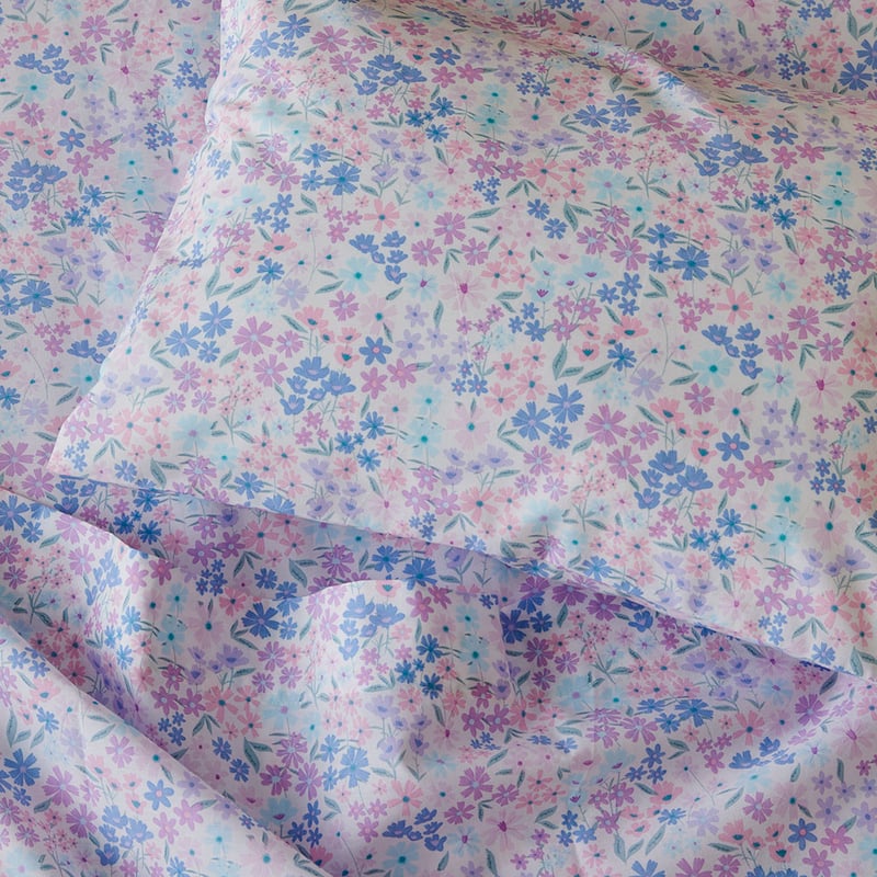 Blossom Meadow White Cot Sheet Set