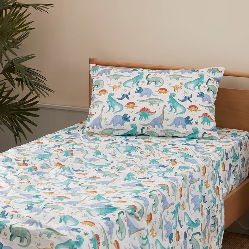 Dinosaur Explore White Sheet Set