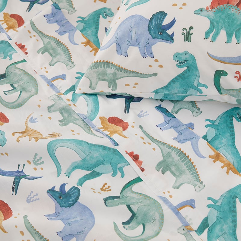 Dinosaur Explore White Sheet Set