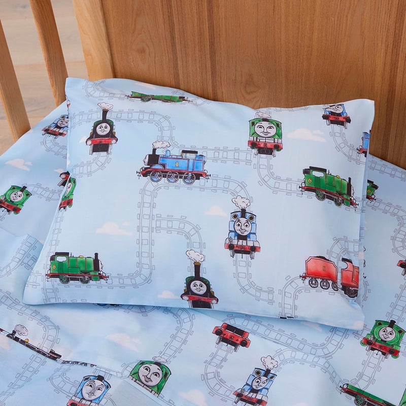 Mattel Thomas The Tank Engine Baby Blue Cot Sheet Set