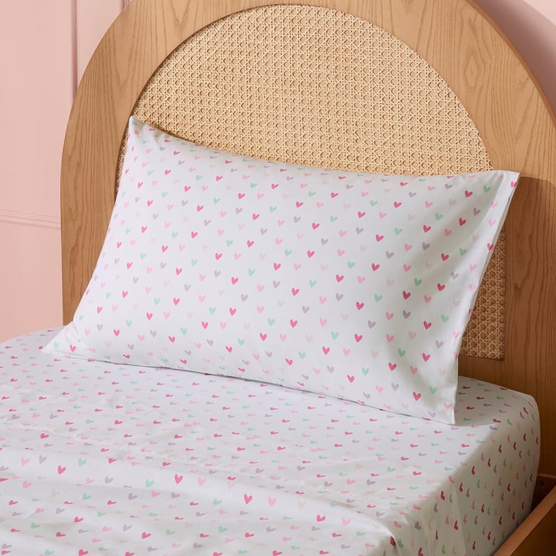 Mini Heart White Sheet Set